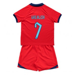 England Jack Grealish #7 Borta Kläder Barn VM 2022 Kortärmad (+ Korta byxor)